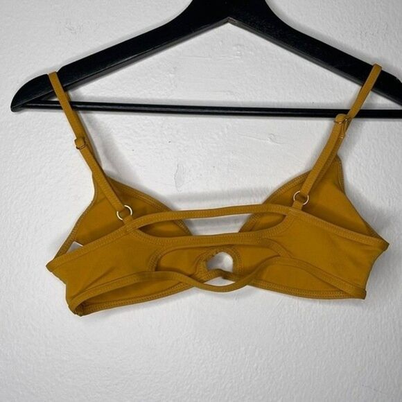 L*SPACE Womens Sz Small Ross Bralette Keyhole Strappy Bikini Top in Bronze - Picture 5 of 7